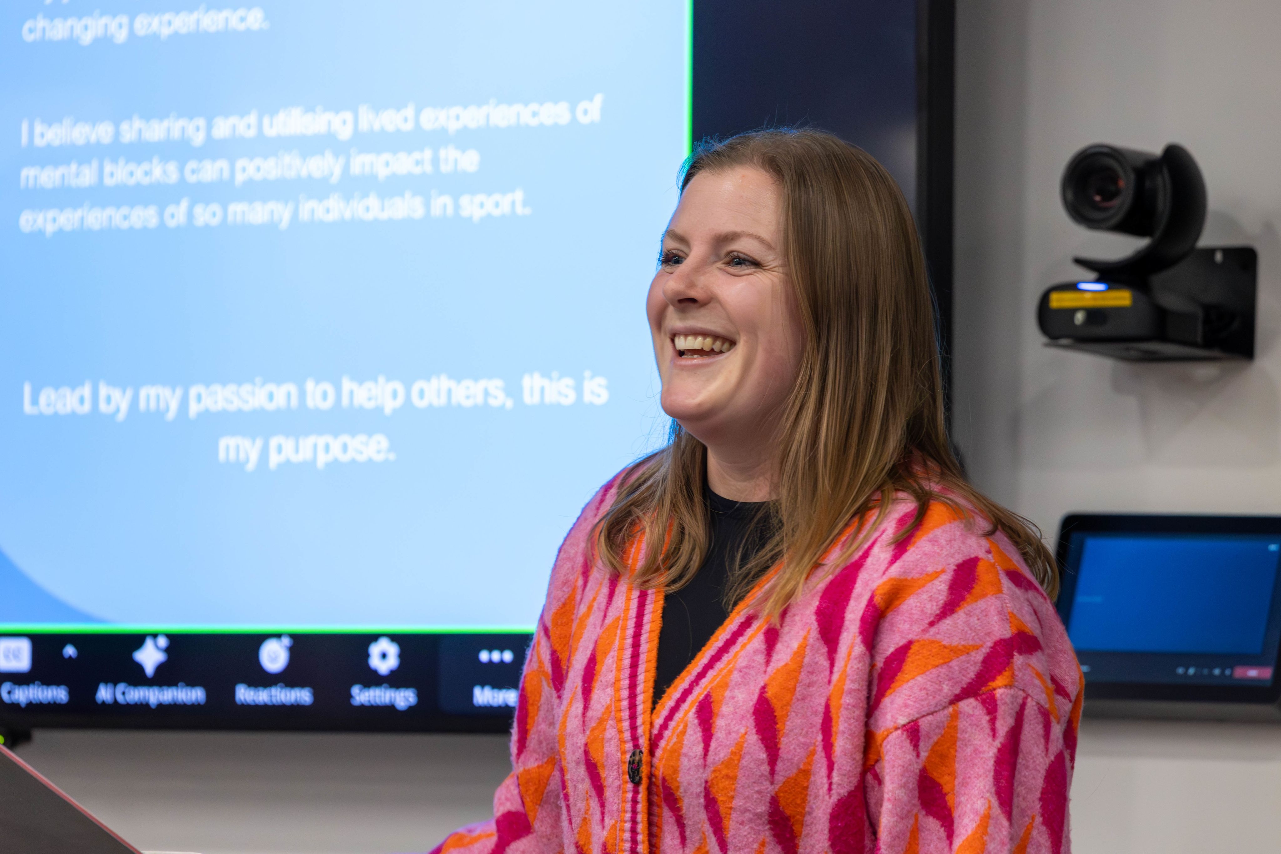 Laura Gallagher presents her Powered by Purpose presentation.